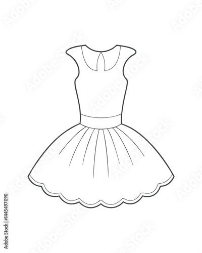 tutu dress line art vector illustration vector art