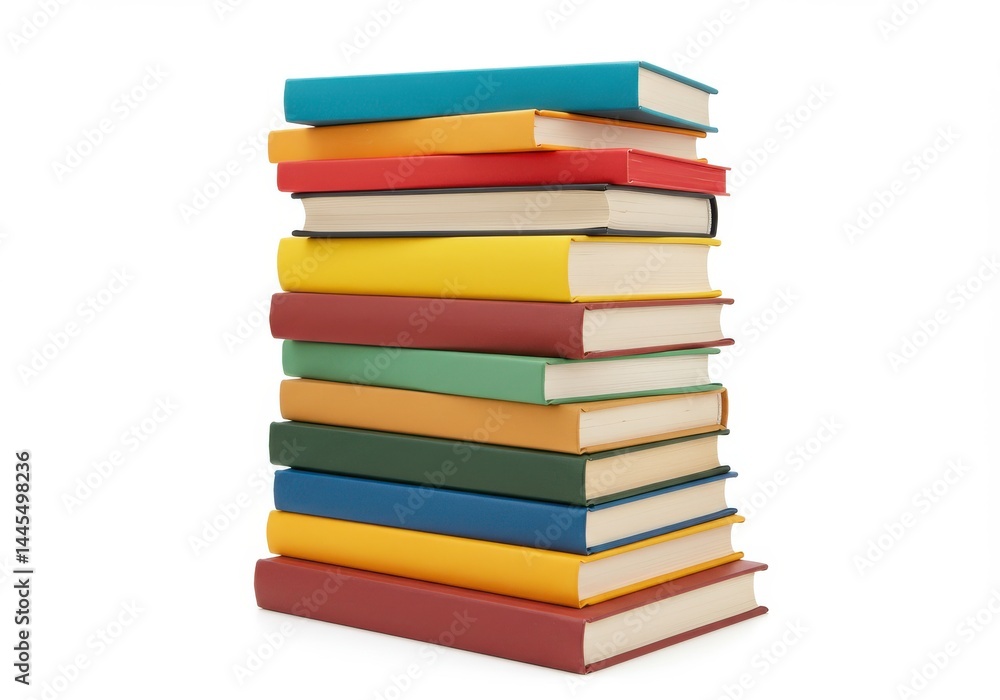 Stack of colorful books isolated on white background Stack of colorful books isolated on white background