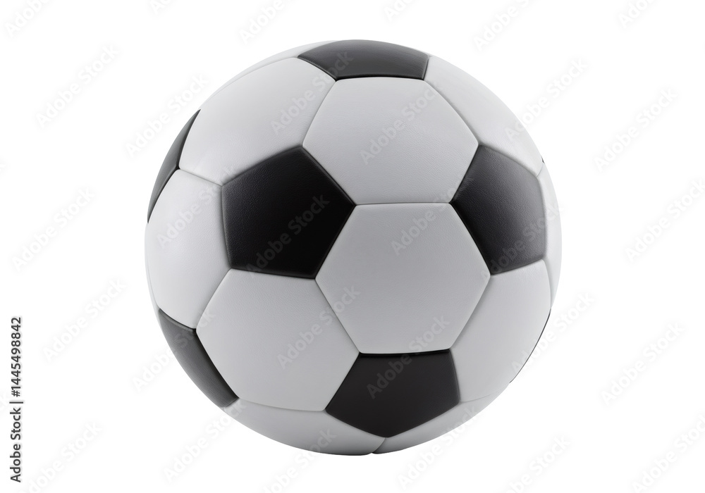 白黒サッカーボールのクローズアップ 透明背景の幾何学模様の球体 白黒サッカーボールのクローズアップ 透明背景の幾何学模様の球体