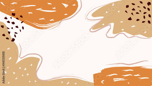 Vector illustration of boho abstract background with copy space, pastel earth tone color.