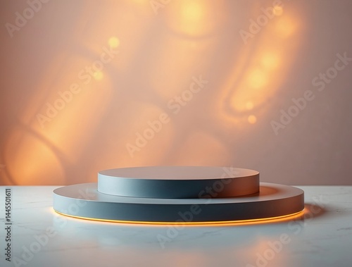 empty podium on a table top for product display