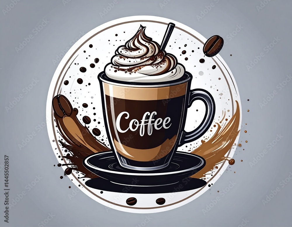 Cup of coffee, Icon, logo, illustration, graphic