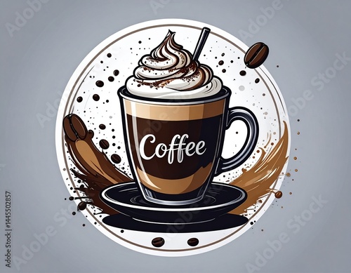 Cup of coffee, Icon, logo, illustration, graphic