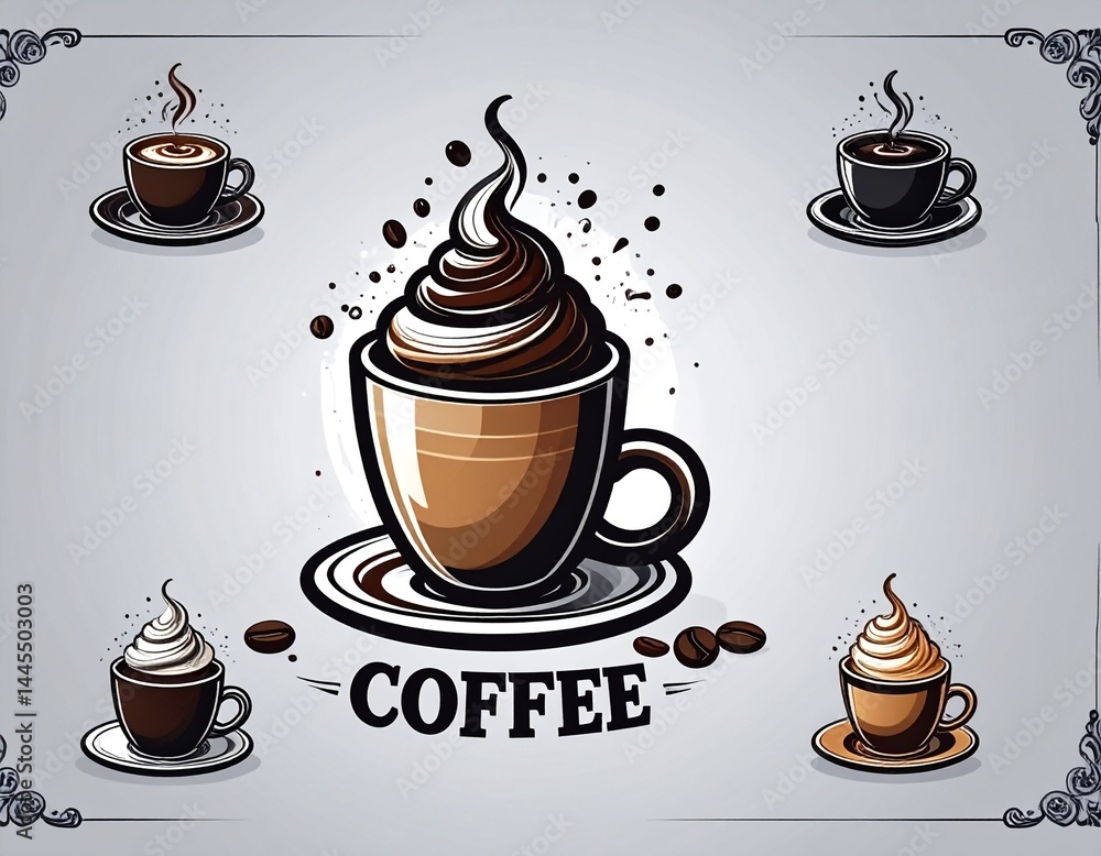 Cup of coffee, Icon, logo, illustration, graphic