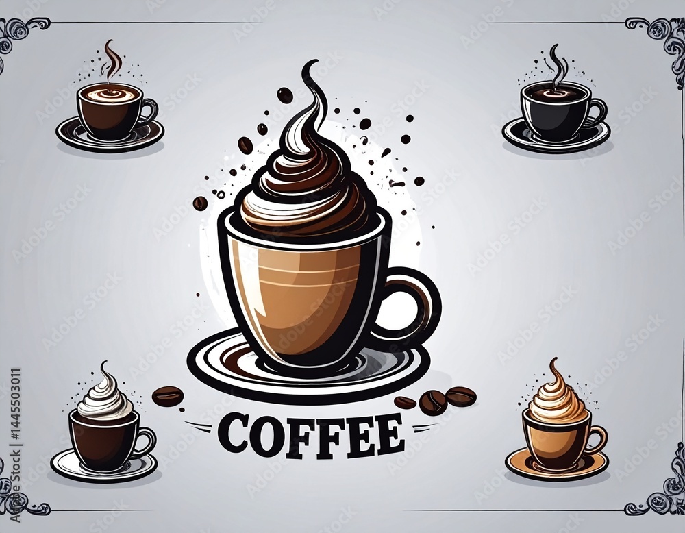 Cup of coffee, Icon, logo, illustration, graphic