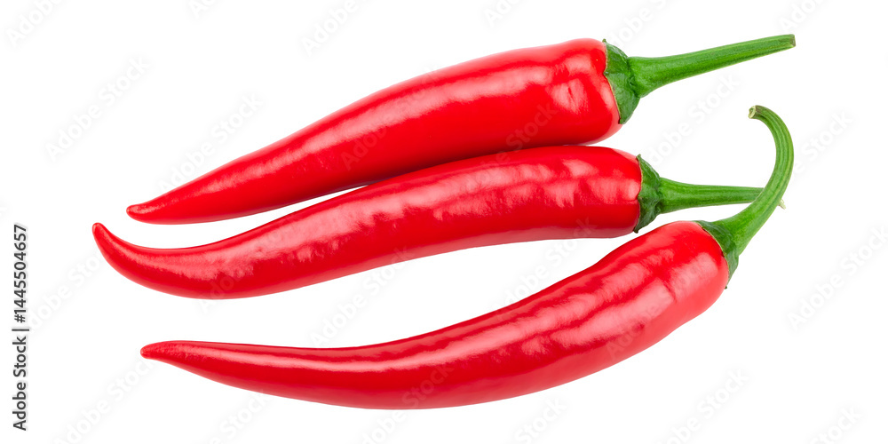 Three Red Cayenne Chili Peppers Isolated
Three Red Cayenne Chili Peppers Isolated