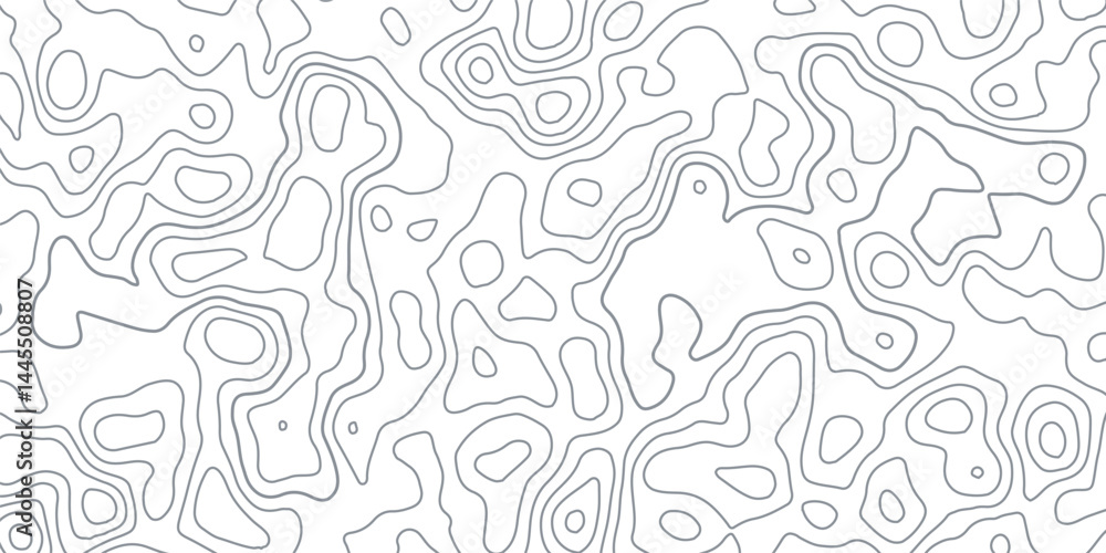 Topographic map background geographic line map with elevation assignments. Grey and White background with topographic wavy pattern design. paper texture Imitation of a geographical map shades. Topographic map background geographic line map with elevation assignments. Grey and White background with topographic wavy pattern design. paper texture Imitation of a geographical map shades.