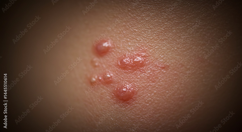 Fototapeta premium Examining Skin with Blisters for Medical Reference