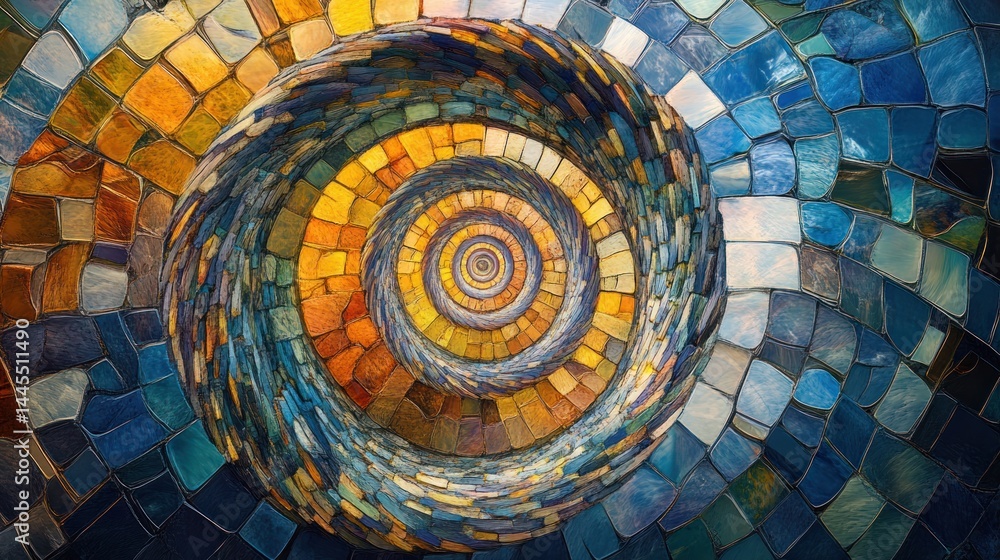 Fototapeta premium Colorful spiral mosaic pattern