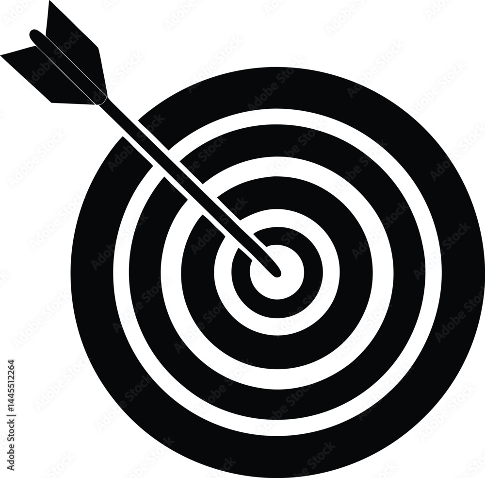 vector target with arrow hitting bullseye vector illustration vector target with arrow hitting bullseye vector illustration
