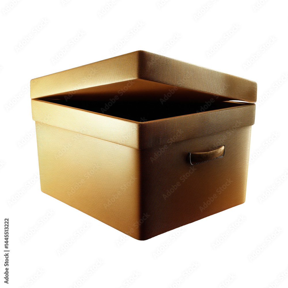 Elegant Golden Storage Box with Lid with Transparent Background Elegant Golden Storage Box with Lid with Transparent Background