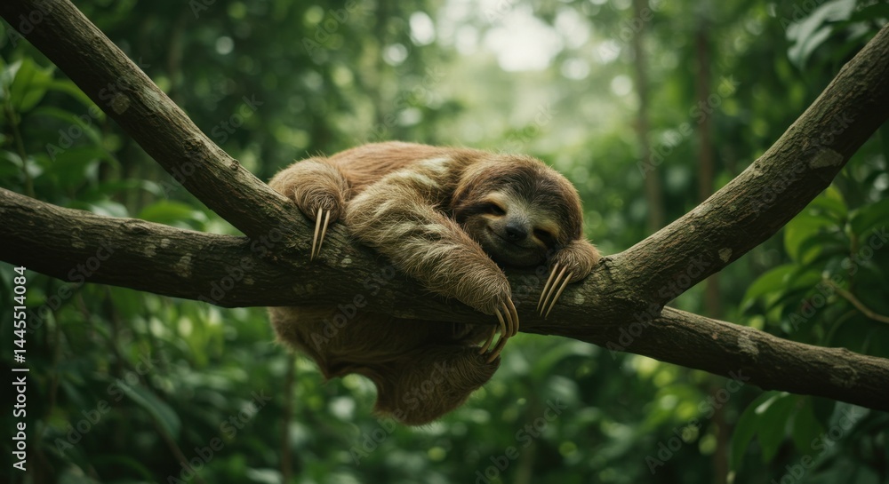Obraz premium Sloth relaxing on a tree branch - photo