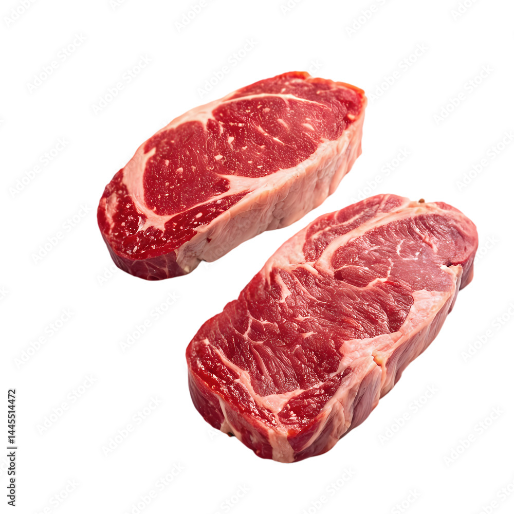 Fototapeta premium Raw Ribeye Steaks HighResolution Food Photography isolated on transparent background