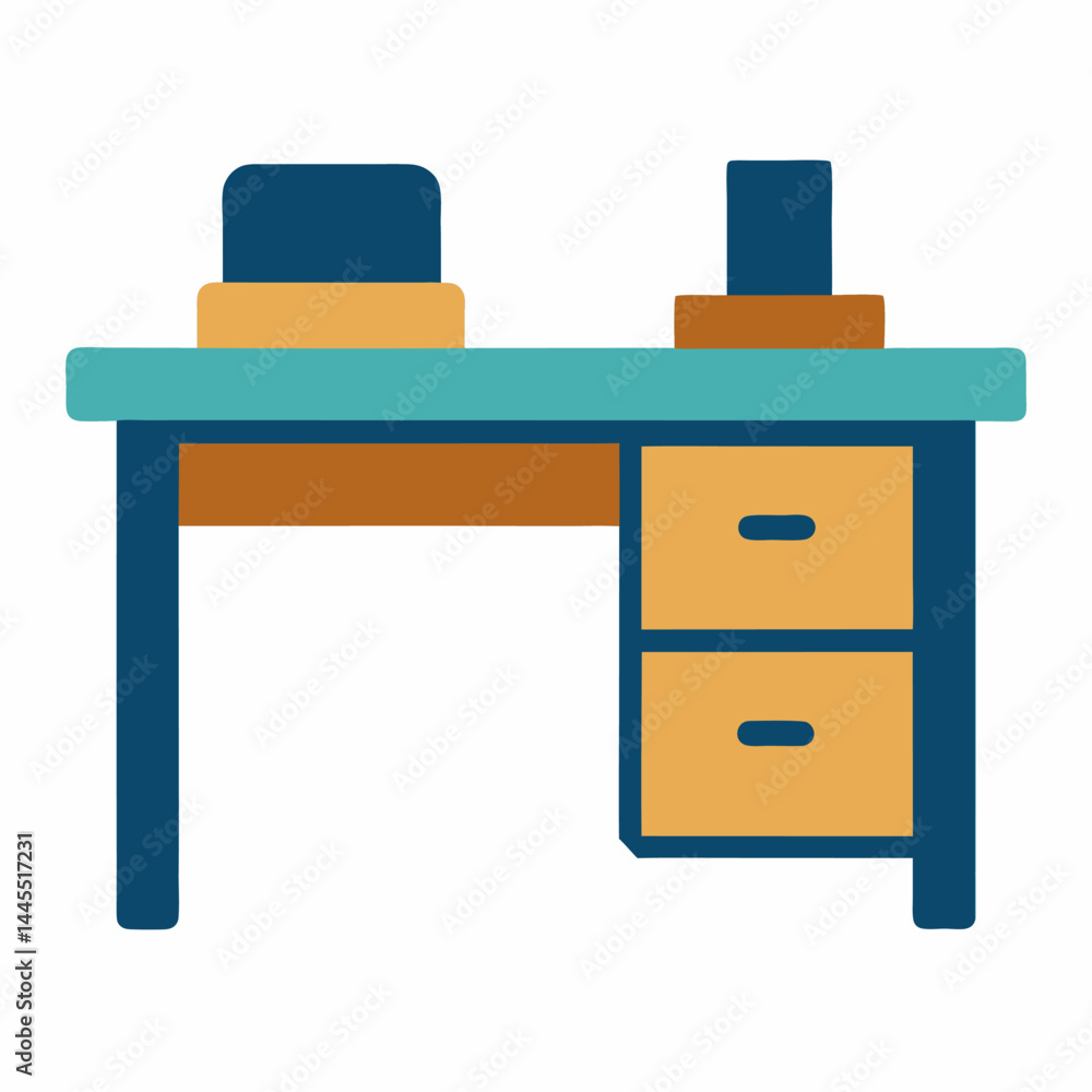 Office Desk icon on white background Office Desk icon on white background