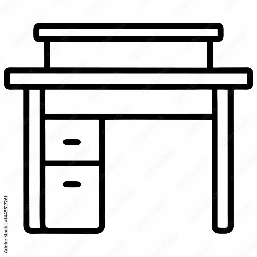 Office Desk icon on white background Office Desk icon on white background