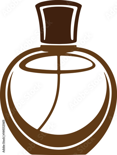 silhouette perfume bottle vector, fragrance bottle icon, elegant scent container design