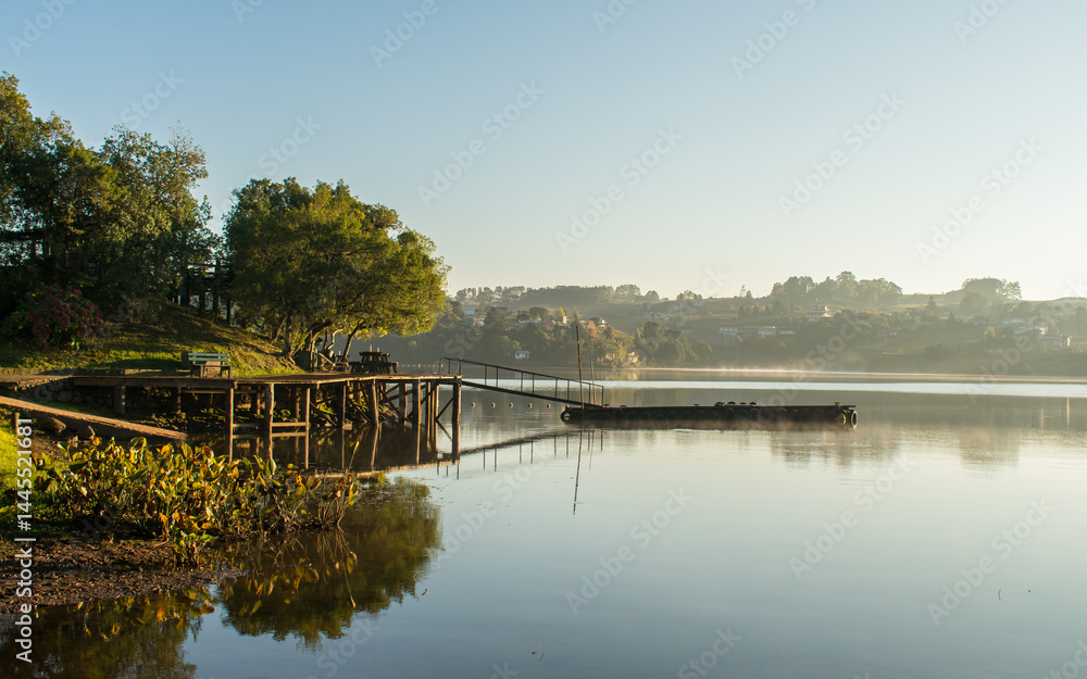 Obraz premium A view of Barragem do Salto (Salto Dam) in Sao Francisco de Paula, South of Brazil