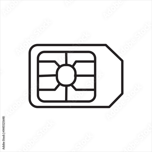 sim card line icon vector on white background.