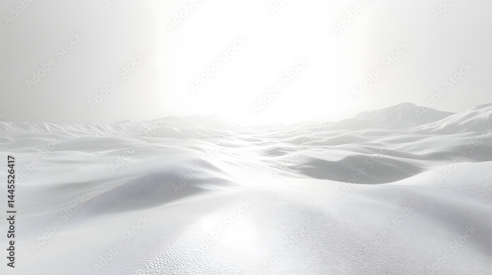 Expansive white desert landscape serene environment digital art minimal viewpoint nature concept Expansive white desert landscape serene environment digital art minimal viewpoint nature concept