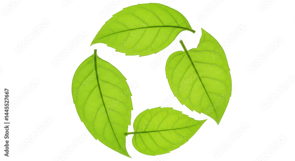 Fototapeta premium Isolated Recycling Leaves Symbol