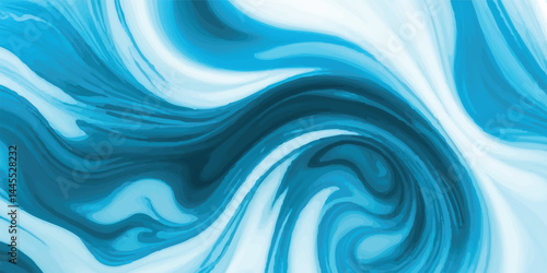 Watercolor texture of soft blue ocean waves, seamlessly blended with white hues to represent the gentle motion of a tsunami wave, Watercolor Ocean Waves Foam Accents in a Flat Tropical Splash Style