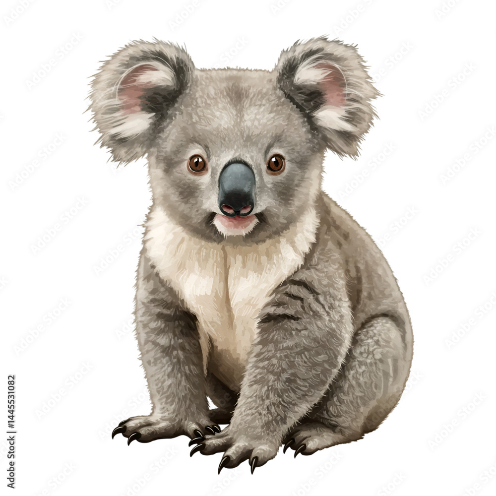 Fototapeta premium koala sitting in front of white background