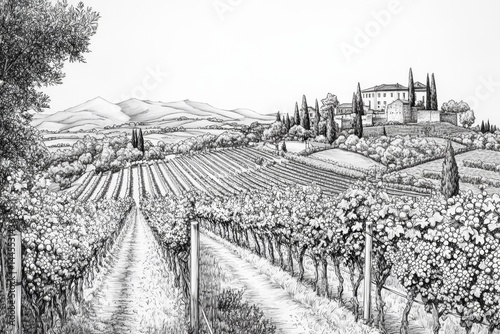 Tuscan vineyard landscape (1)