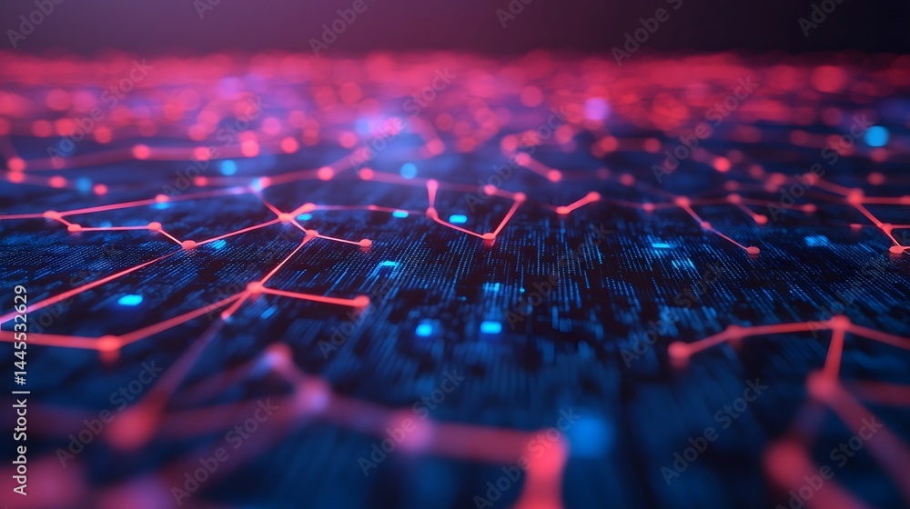 Vibrant digital network of interconnected data and technology