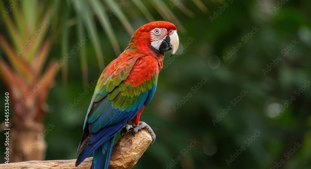 Fototapeta premium Scarlet Macaw on Branch (Photo)
