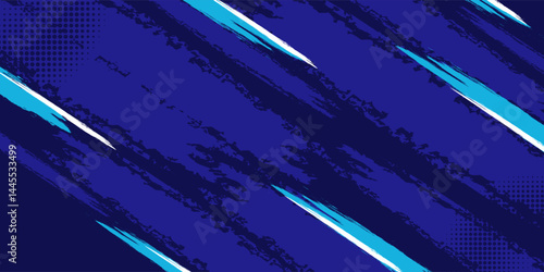 Creative Abstract Grunge Background in Blue and White for Sports Themes with Brush and Halftone Details