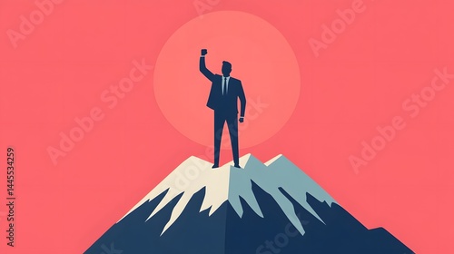 Determined business leader conquers mountain peak