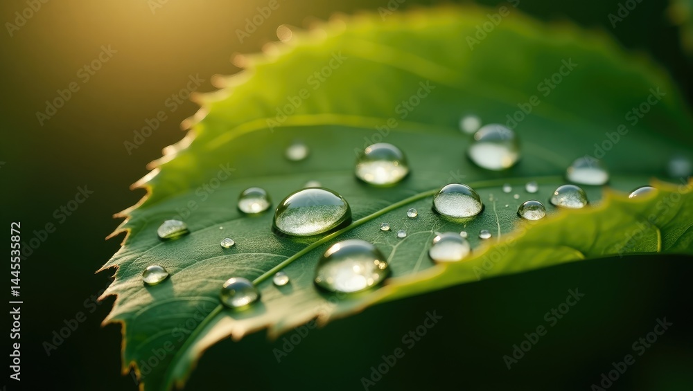 water drops on a leaf water drops on a leaf
