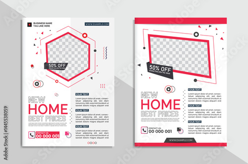 Home sale flyer template design vector illustration