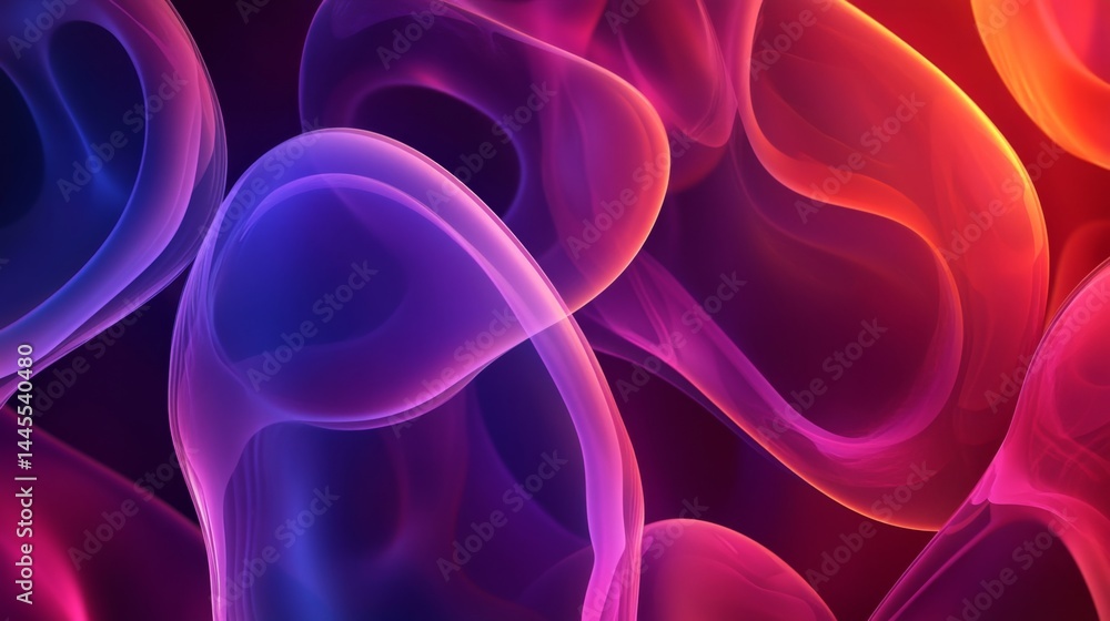 Exploration of Vibrant Mitochondrial Forms in Abstract Art Representation