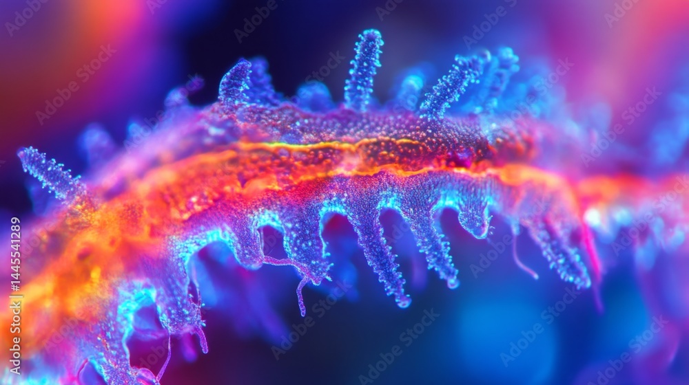 Intricate Beauty of Intestinal Microvilli Revealed in Vibrant Close-Up Exploration