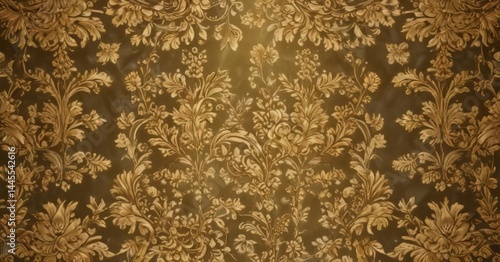 Luxury golden damask  Delicate floral & leaf patterns , gold, regal
