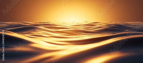 Breathtaking sunset view with gentle waves reflecting the warm golden glow on the serene ocean horizon  Tranquil and mesmerizing natural landscape scene