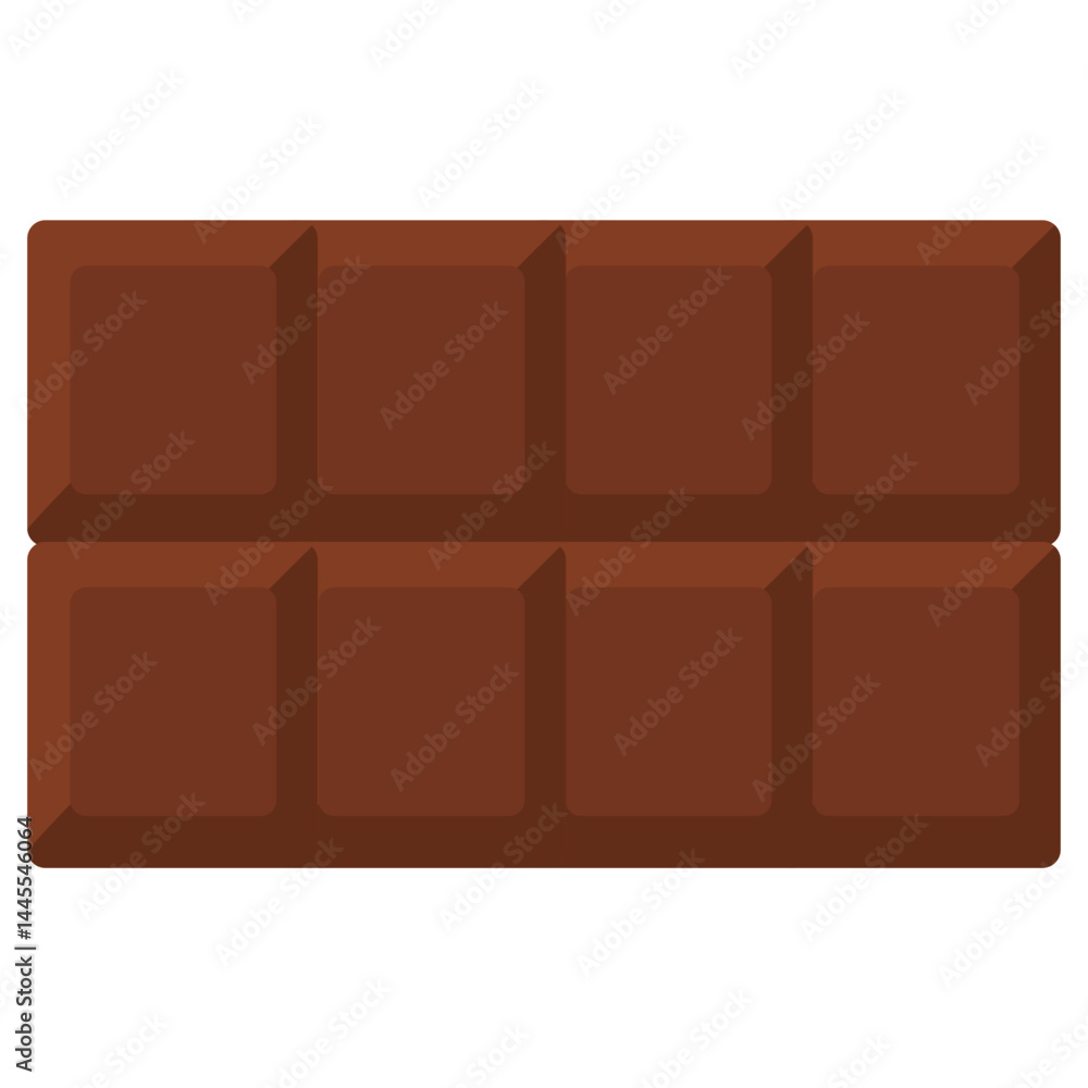 Fototapeta premium Classic Chocolate Bar – Sweet Treat in Flat Style