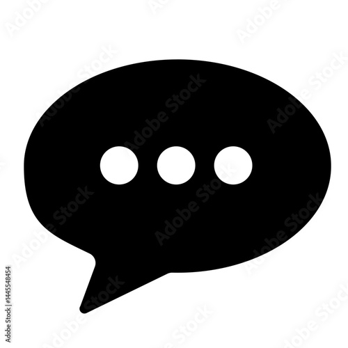 Speech bubble chat icon in black silhouette style