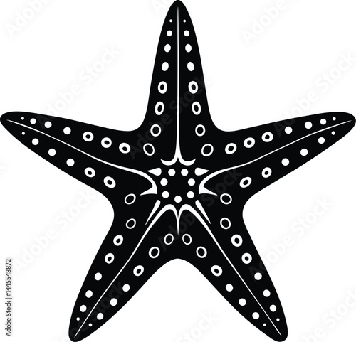 A starfish silhouette white background