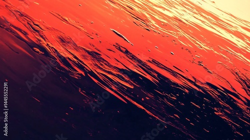 Fiery abstract red background with glowing burning lines slicing through the surface made with Generative AI technology

