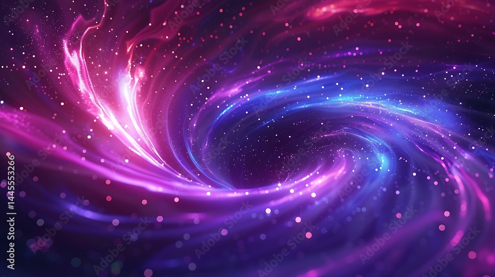 Vibrant swirling cosmic background showing a galaxy or nebula vortex in purple, pink, and blue hues, dotted with stars. Abstract deep space illustration.
Vibrant swirling cosmic background showing a galaxy or nebula vortex in purple, pink, and blue hues, dotted with stars. Abstract deep space illustration.