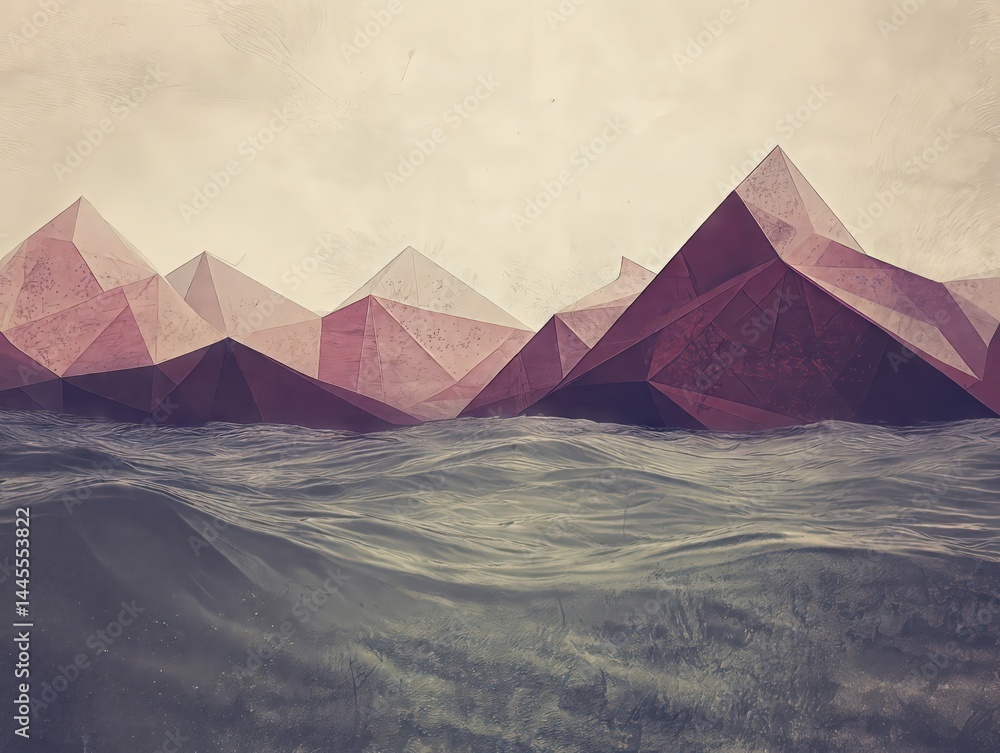 Sharp peaks piercing turbulent waters