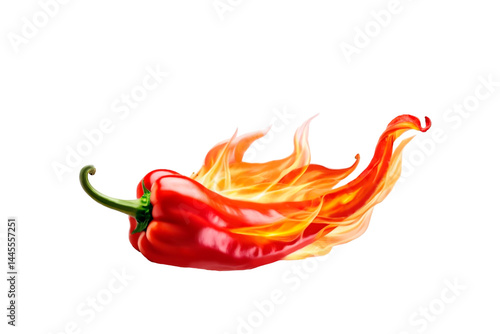 red hot chili pepper on a transparent background