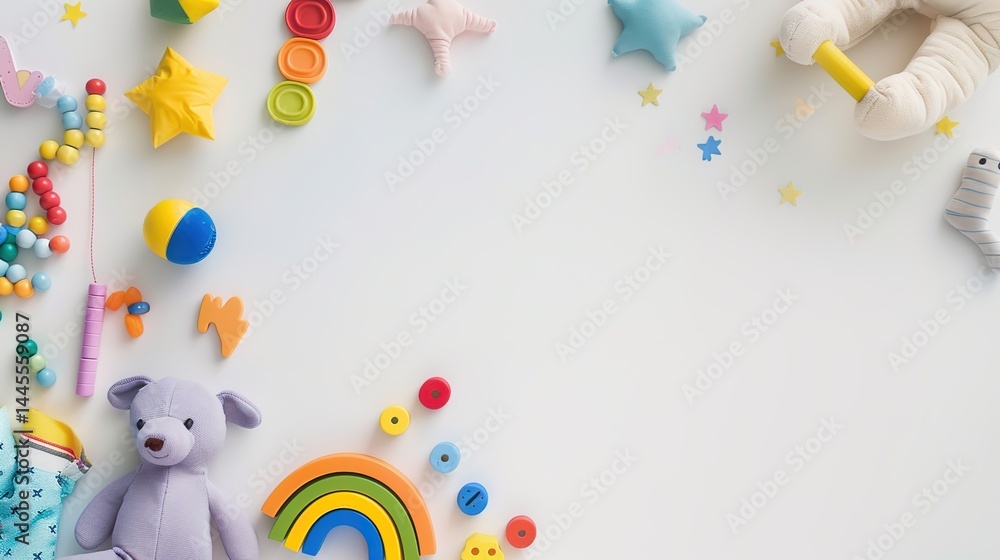 Obraz premium Creative White Children's Theme Background Design: Playful, Modern, and Engaging for Various Projects