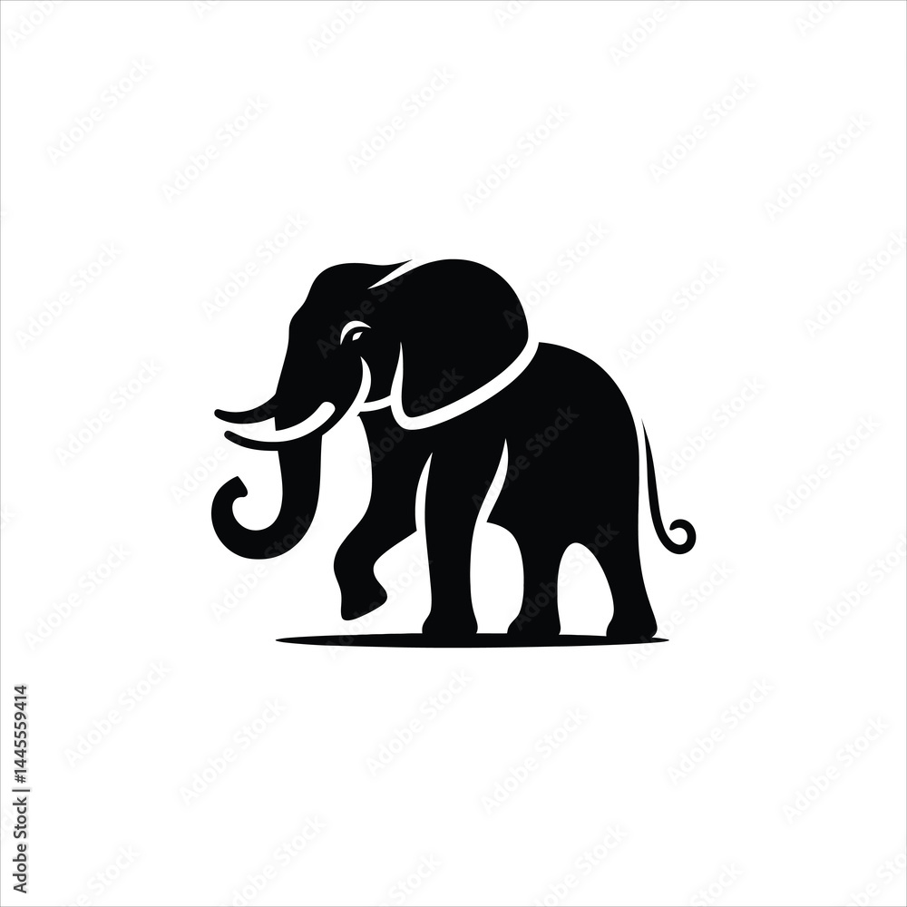 Obraz premium Elegant Elephant Vector Illustration – Wildlife Graphic Design