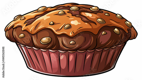 Freshly baked chocolate muffin with a fluffy, cracked top.
The rich color and airy texture shine in every detail.
Simple and delicious, a timeless treat.
Clean transparent background for flexible grap