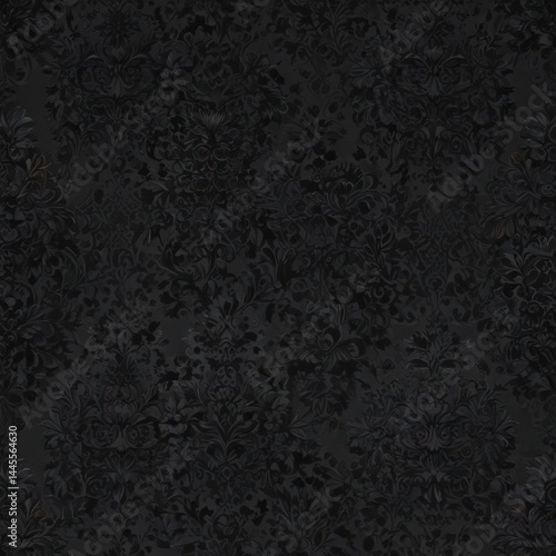 Seamless gothic wallpaper, black floral damask , backdrop, pattern