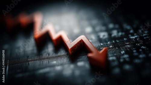 Stock market graph with downward trend,dropping stock prices,economic shock, financial crash