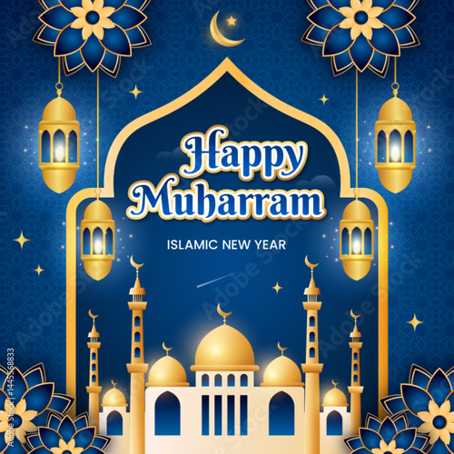 Gradient illustration for islamic new year celebration